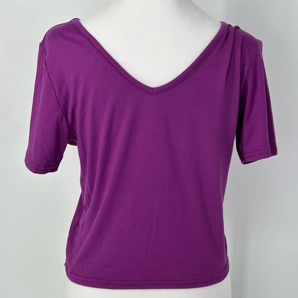 Set of Brit & Bri Women Size L One Black & One Pink Neck Crop Top Short Sleeves - Picture 13 of 14